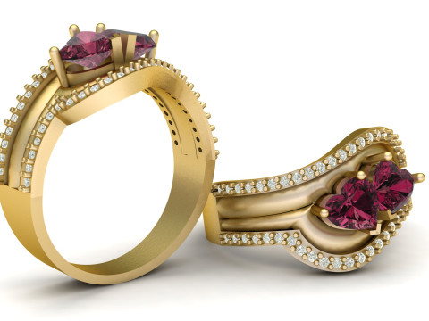 STYLISH PROPOSAL HEART RING 3D PRINTABLE MODEL Modello di stampa 3D