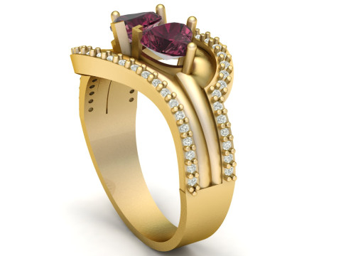 STYLISH PROPOSAL HEART RING 3D PRINTABLE MODEL Modello di stampa 3D