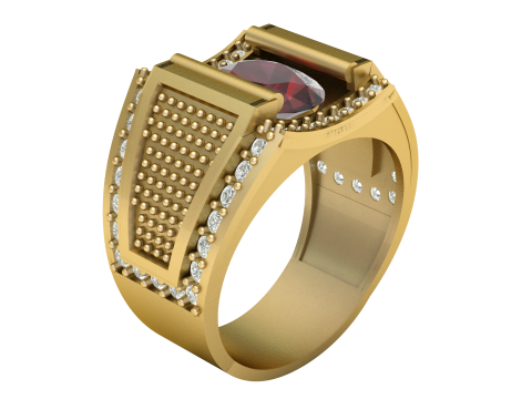 LUXURY MEN FASHION RING 3D PRINTABLE MODEL Modelo de Impressão 3D