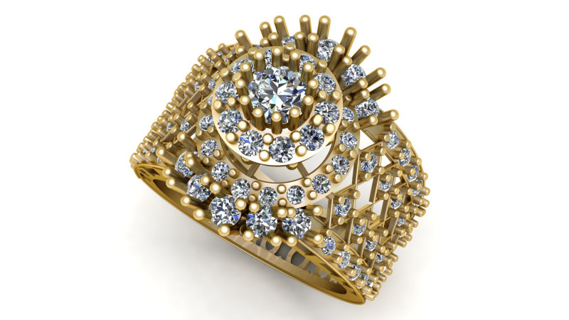 LUXURY FEMALE RING 3D PRINTABLE MODEL 3D Принт Модель .c4d .max .obj .3ds .fbx .stl .blend 
