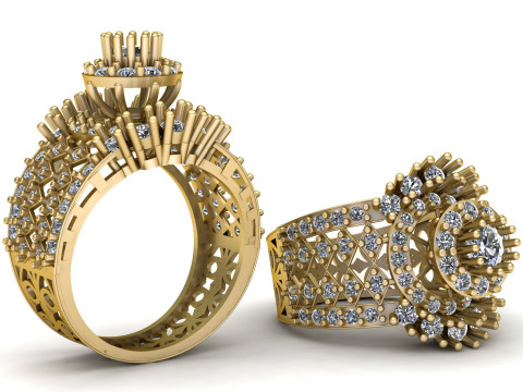 LUXURY FEMALE RING 3D PRINTABLE MODEL 3D Принт Модель