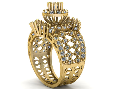 LUXURY FEMALE RING 3D PRINTABLE MODEL 3D Принт Модель