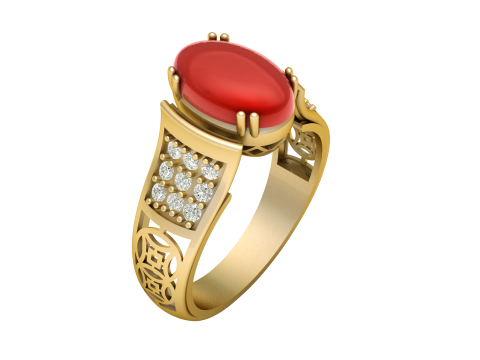 STYLISH DIAMOND RING FOR MEN 3D PRINTABLE MODEL Modelo de Impressão 3D