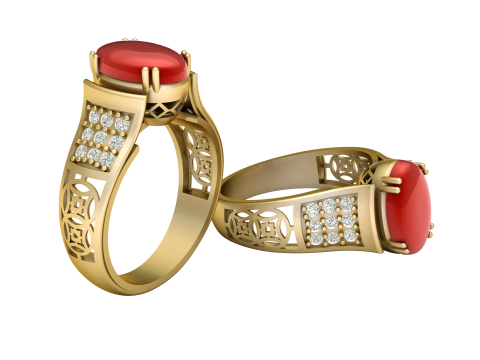 ELEGANTE ANILLO DE DIAMANTES PARA HOMBRE MODELO IMPRIMIBLE EN 3D Modelo de impresión 3D