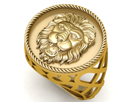 LION FACE RING FOR MEN 3D PRINTABLE MODEL 3D-printmodel