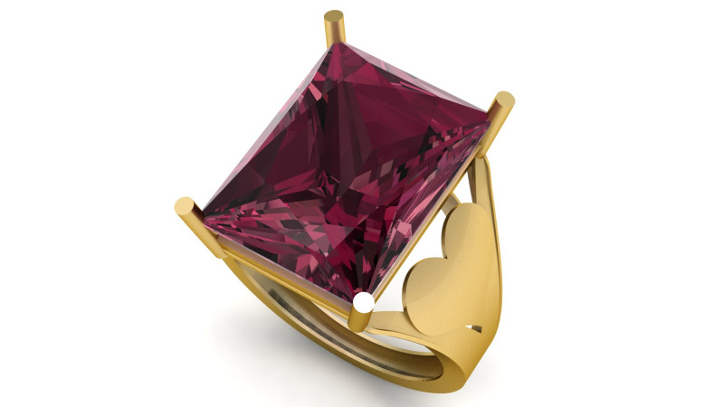 COUPLE HEART ENGAGEMENT RINGS 3D PRINTABLE MODEL 3D 打印模型 .c4d .max .obj .3ds .fbx .stl .blend 