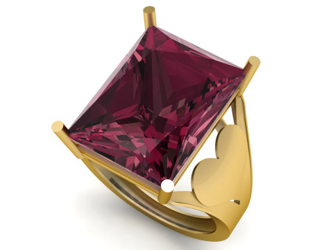 COUPLE HEART ENGAGEMENT RINGS 3D PRINTABLE MODEL Modelo de Impressão 3D