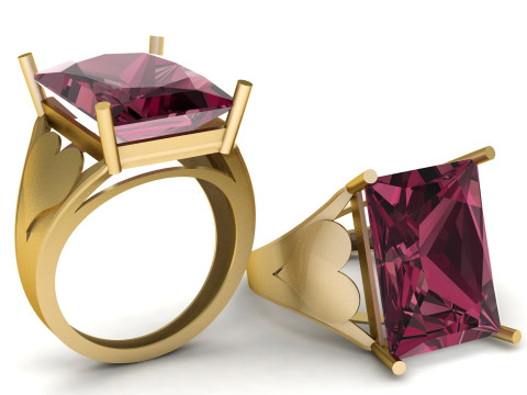 COUPLE HEART ENGAGEMENT RINGS 3D PRINTABLE MODEL 3D 打印模型
