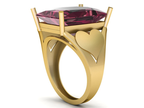 COUPLE HEART ENGAGEMENT RINGS 3D PRINTABLE MODEL 3D 打印模型