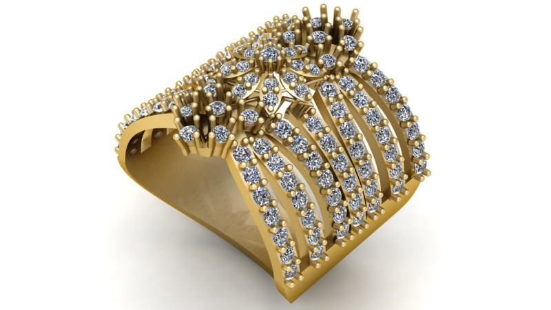 LUXURY WOMEN DIMOND RING 3D PRINTABLE MODEL 3D-printmodel .c4d .max .obj .3ds .fbx .stl .blend 