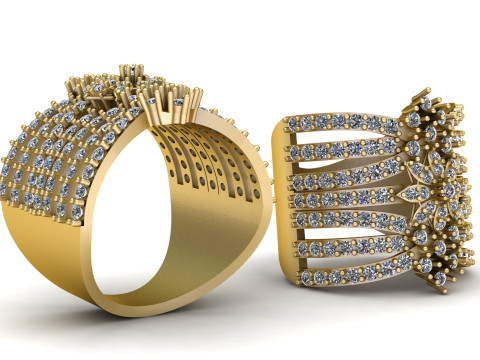 LUXURY WOMEN DIMOND RING 3D PRINTABLE MODEL 3D-printmodel