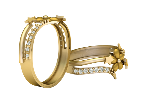 WOMEN STYLISH FLOWER DIMOND RING 3D PRINTABLE MODEL Model Cetak 3D