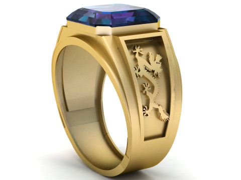 CHINESE DRAGON MEN RING 3D PRINTABLE MODEL Modelo de Impressão 3D