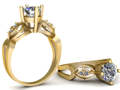 LUXURY DIOMOND RING FOR WOMEN 3D PRINTABLE MODEL 3D Принт Модель