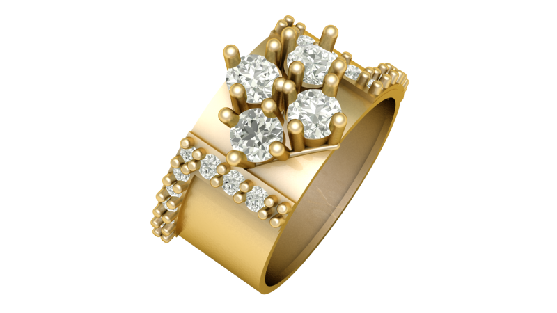 FILIGREE DIMOND RING FOR WOMEN 3D PRINTABLE MODEL Modello di stampa 3D .c4d .max .obj .3ds .fbx .stl .blend 