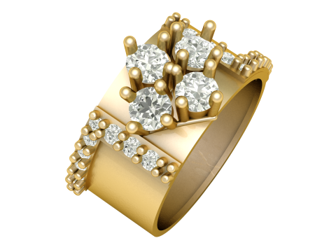 FILIGREE DIMOND RING FOR WOMEN 3D PRINTABLE MODEL 3Dプリントモデル
