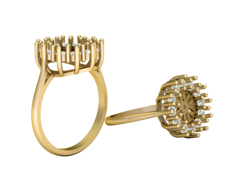 ENGAGEMENT DIMOND RING 3D PRINTABLE MODEL Modèles 3D en vedette