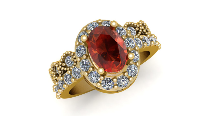 FILIGREE DIMOND RING FOR WOMEN 3D PRINTABLE MODEL 3D प्रिंट मॉडल .c4d .max .obj .3ds .fbx .stl .blend 