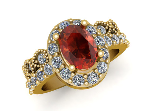 FILIGREE DIMOND RING FOR WOMEN 3D PRINTABLE MODEL 3D Print Model