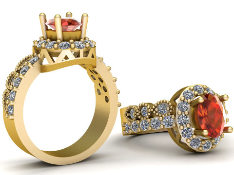 FILIGREE DIMOND RING FOR WOMEN 3D PRINTABLE MODEL 3D प्रिंट मॉडल
