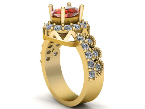 FILIGREE DIMOND RING FOR WOMEN 3D PRINTABLE MODEL 3D प्रिंट मॉडल