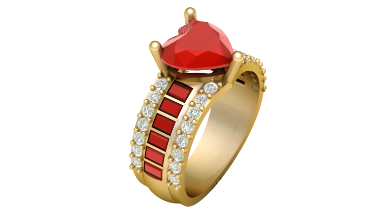 PROPOSAL HEART RING 3D PRINTABLE MODEL Modèles 3D en vedette .c4d .max .obj .3ds .fbx .stl .blend 