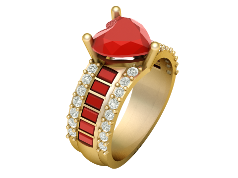 PROPOSAL HEART RING 3D PRINTABLE MODEL 3D-printmodel