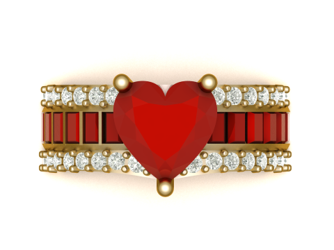 PROPOSAL HEART RING 3D PRINTABLE MODEL Modèles 3D en vedette