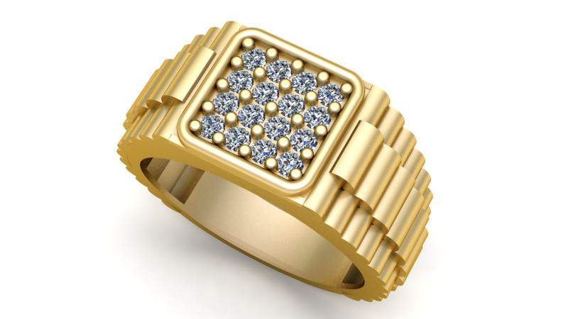 STYLISH RADO MEN RING 3D PRINTABLE MODEL Model do druku 3D .c4d .max .obj .3ds .fbx .stl .blend 