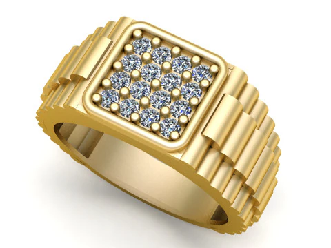 スタイリッシュな RADO メンズ リング 3D 印刷可能モデル 3Dプリントモデル