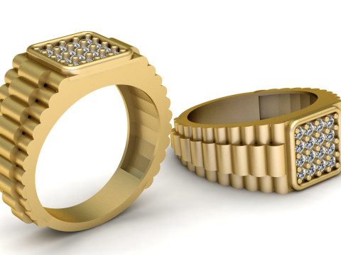 STYLISH RADO MEN RING 3D PRINTABLE MODEL Model do druku 3D
