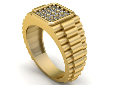 STYLISH RADO MEN RING 3D PRINTABLE MODEL Model do druku 3D