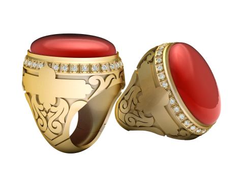 TURKISH MEN RING 3D PRINTABLE MODEL Modèles 3D en vedette