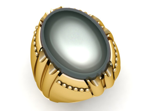 TURKISH MENS RING 3D PRINTABLE MODEL 3D 打印模型