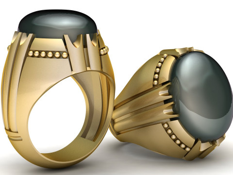 TURKISH MENS RING 3D PRINTABLE MODEL 3D 打印模型