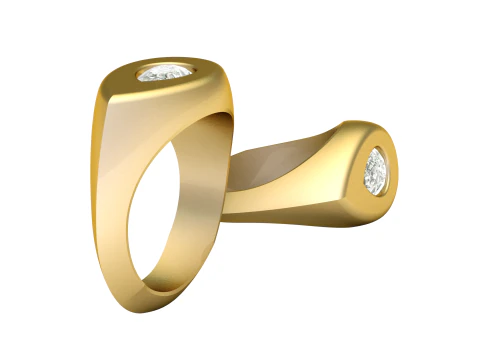MEN FASHION SINGLE DIMOND RING 3D PRINTABLE MODEL 3D Print Model