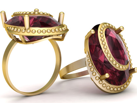 WOMEN ENGAGEMENT RING 3D PRINTABLE MODEL 3Dプリントモデル