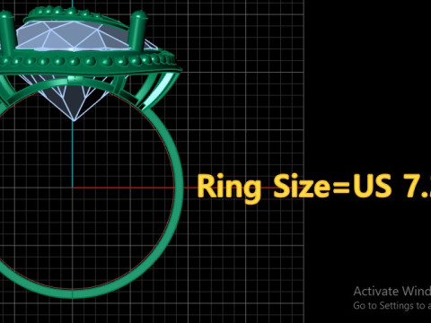 WOMEN ENGAGEMENT RING 3D PRINTABLE MODEL 3Dプリントモデル