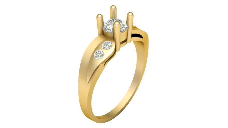 STYLISH SOLITAIRE DIAMOND RING 3D PRINTABLE MODEL 3D Принт Модель .c4d .max .obj .3ds .fbx .stl .blend 