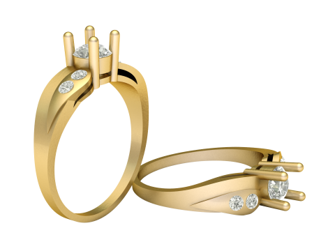 STYLISH SOLITAIRE DIAMOND RING 3D PRINTABLE MODEL 3D Принт Модель