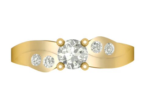 STYLISH SOLITAIRE DIAMOND RING 3D PRINTABLE MODEL 3D Print Model