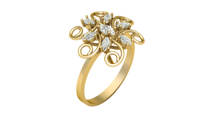 STYLISH ENGAGEMENT RING 3D PRINTABLE MODEL 3D प्रिंट मॉडल .c4d .max .obj .3ds .fbx .stl .blend 