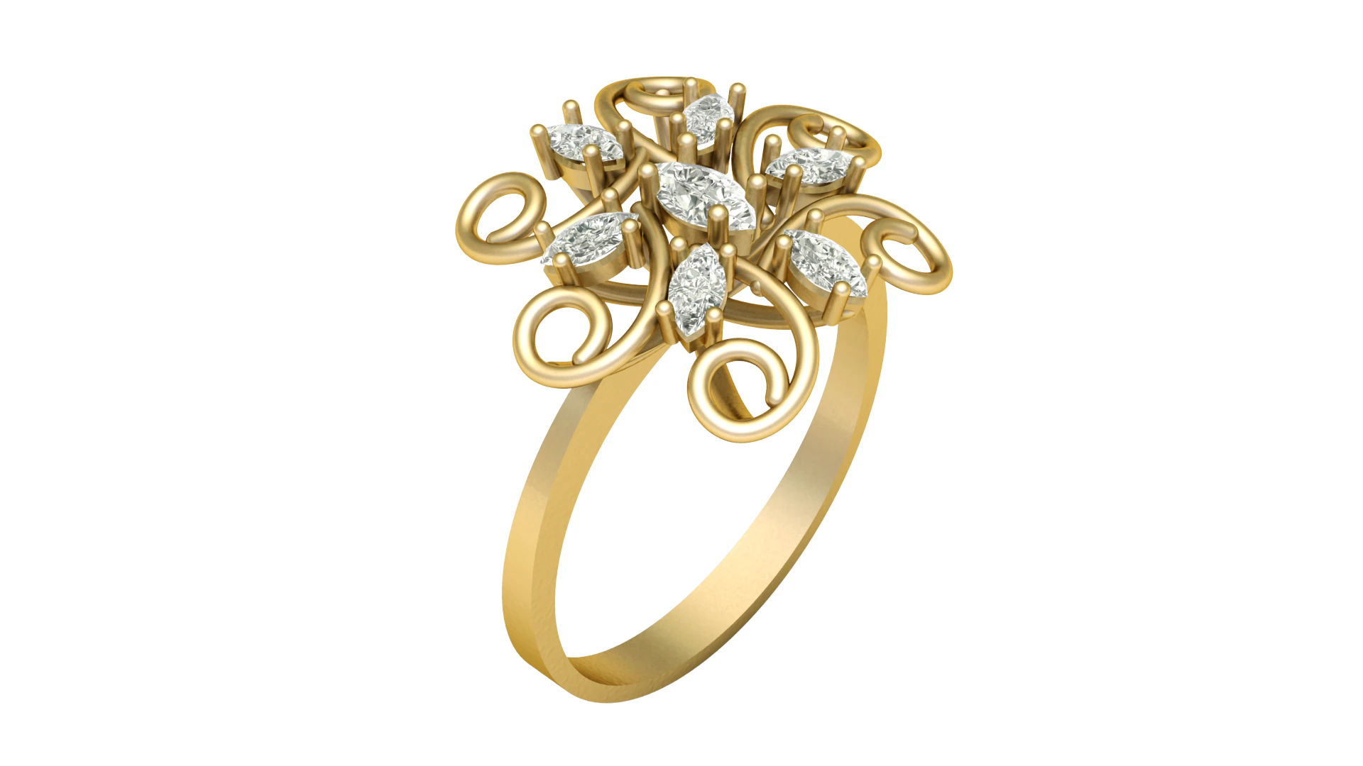 STYLISH ENGAGEMENT RING 3D PRINTABLE MODEL 3D Print Model .c4d .max .obj .3ds .fbx .stl .blend 