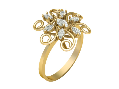 STYLOWY PIERŚCIONEK ZARĘCZYNOWY MODEL DO WYDRUKU 3D Model do druku 3D