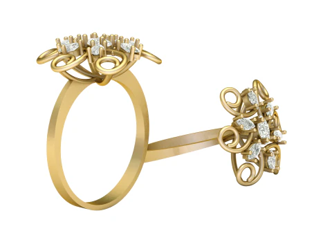 STYLISH ENGAGEMENT RING 3D PRINTABLE MODEL 3D Print Model