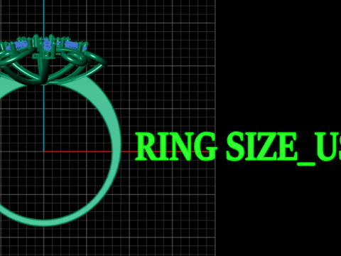 STYLISH ENGAGEMENT RING 3D PRINTABLE MODEL 3D Print Model