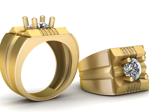 INDIAN STYLE MEN RING 3D PRINTABLE MODEL 3D Baskı Modeli