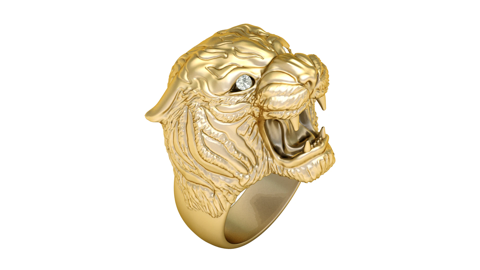 TIGER RING FOR MEN 3D PRINTABLE MODEL 3D Print Model .c4d .max .obj .3ds .fbx .stl .blend