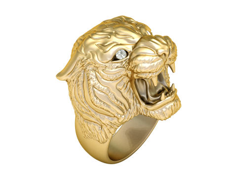 TIGER RING FOR MEN 3D PRINTABLE MODEL 3D Print Model