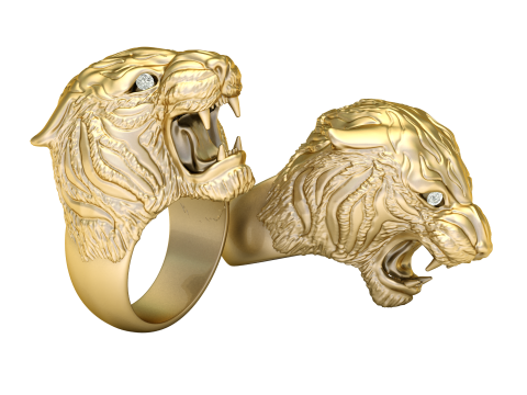 TIGER RING FOR MEN 3D PRINTABLE MODEL 3D Print Model